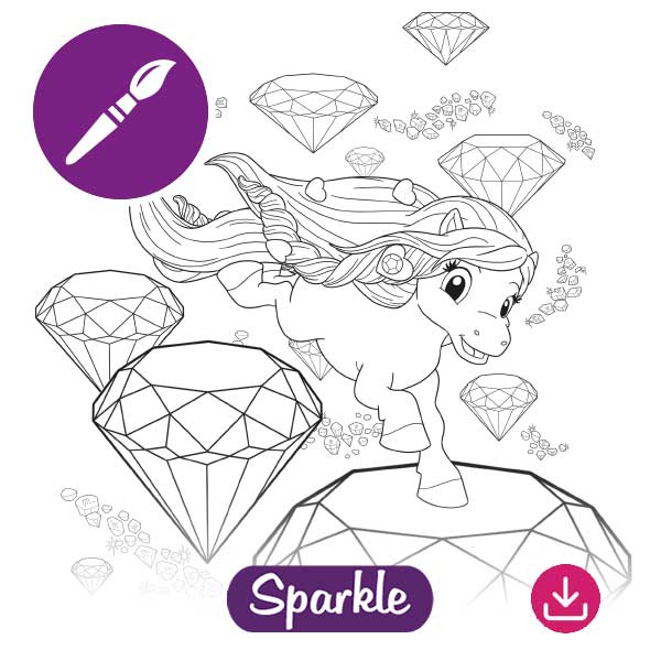 Lissy Pony Malbild Sparkle fliegende Kristalle