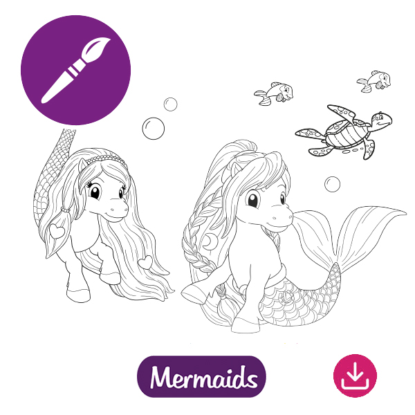 Lissy Pony Malbild Mermaids Jorin und Marelia