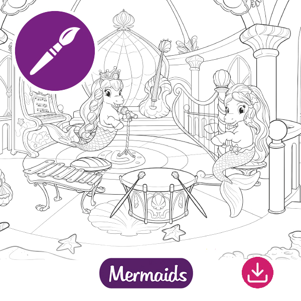 Lissy Pony Malbild Mermaids Musikzimmer