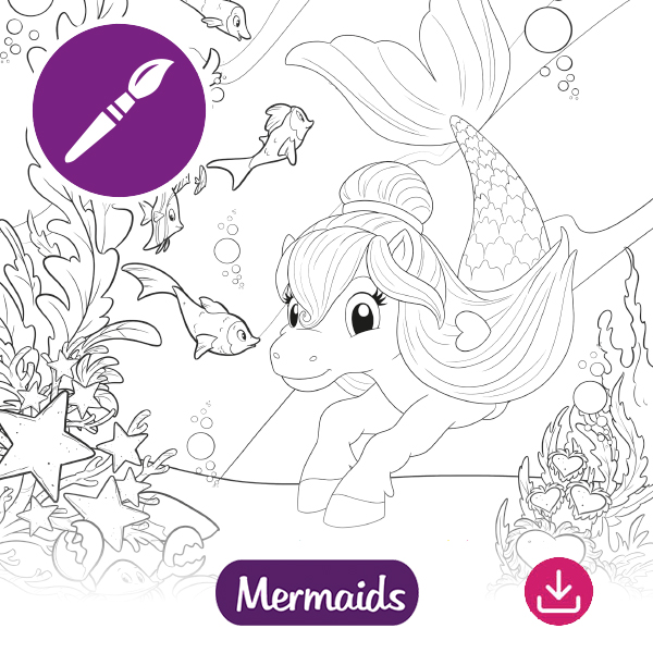 Lissy Pony Malbild Mermaids Unterwasserwelt